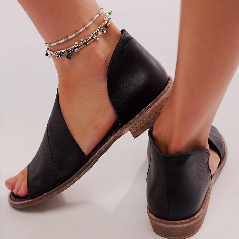 Free People Mont Blanc Slide On Sandals Size 39.5 / 9.5 Black